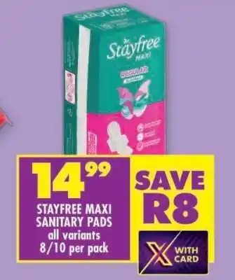 Shoprite STAYFREE MAXI SANITARY PADS offer