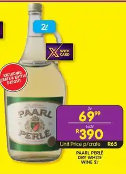Shoprite PAARL PERLÉ DRY WHITE WINE 2ℓ offer