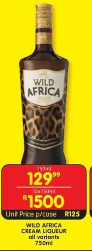 Shoprite Wild Africa Cream Liqueur offer