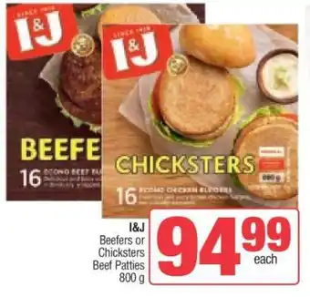 Spar I&J Beefers or Chicksters Beef Patties offer