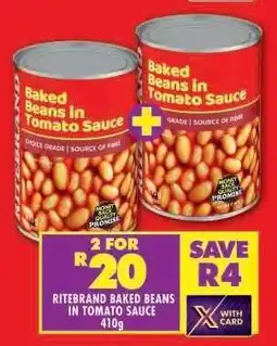 Shoprite RITEBRAND BAKED BEANS IN TOMATO SAUCE offer