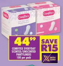 Shoprite COMFITEX EVERYDAY SCENTED/UNSCENTED PANTYLINERS offer