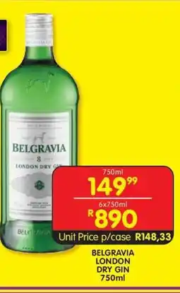 Shoprite Belgravia London Dry Gin 750ml offer