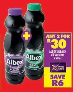 Shoprite ALBEX BLEACH all variants 750ml offer