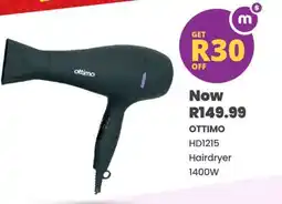 Shoprite OTTIMO HDI215 Hairdryer 1400W offer