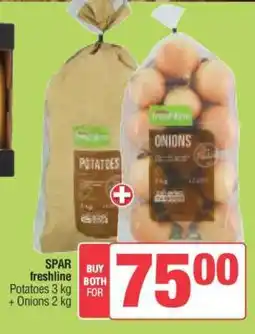 Spar SPAR freshline Potatoes 3 kg + Onions 2 kg offer
