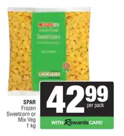 Spar SPAR Frozen Sweetcorn or Mix Veg 1 kg offer