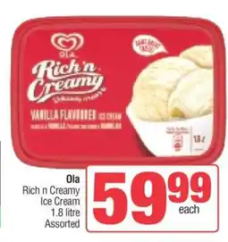 Spar OLA Rich 'n Creamy Ice Cream offer