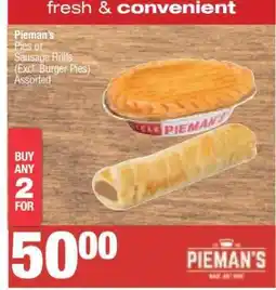 Spar Pieman's Pies or Sausage Rolls offer