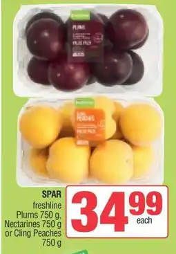 Spar SPAR freshline Plums, Nectarines or Cling Peaches offer