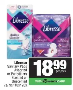 Spar Libresse Sanitary Pads offer