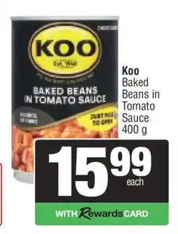 Spar Koo Baked Beans in Tomato Sauce 400 g offer