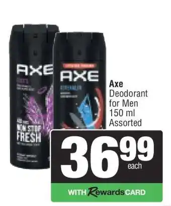Spar Axe Deodorant for Men offer