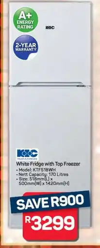 Pick n Pay Hypermarket White Fridge with Top Freezer offer