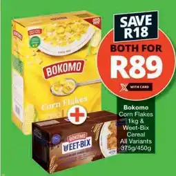 Checkers Bokomo Corn Flakes & Weet-Bix Cereal offer