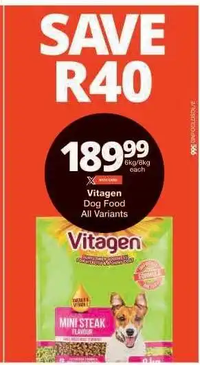 Checkers Vitagen Dog Food offer