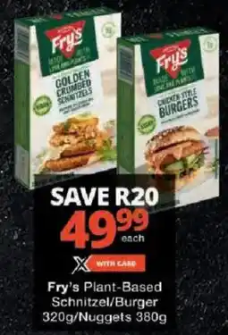 Checkers Fry's Plant-Based Schnitzel/ Burger/ Nuggets offer