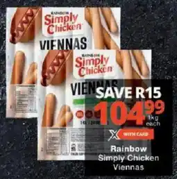 Checkers Rainbow Simply Chicken Viennas offer