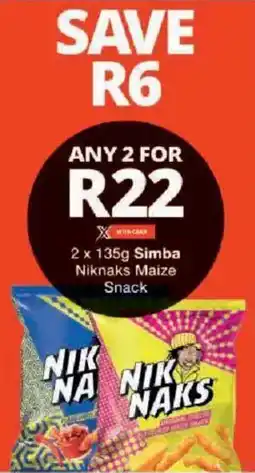 Checkers Simba Niknaks Maize Snack offer