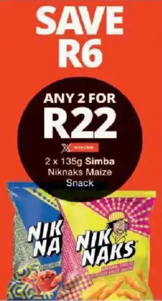 Checkers Simba Niknaks Maize Snack offer