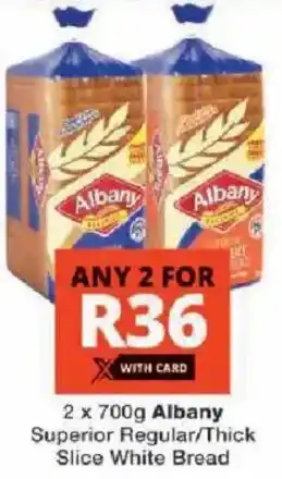 Checkers Albany Superior Regular/ Thick Slice White Bread offer