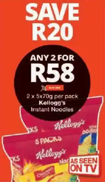 Checkers Kellogg's Instant Noodles offer