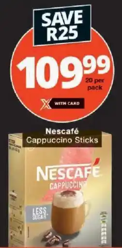 Checkers Nescafé Cappuccino Sticks offer