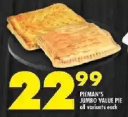 Shoprite Pieman's jumbo value pie offer