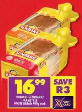 Shoprite Sunbake standard/ farmstyle white bread offer
