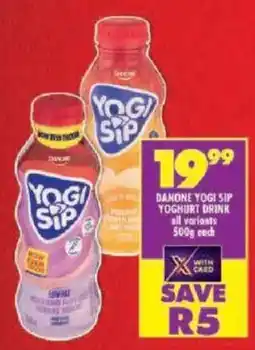 Shoprite Danone yogi sip yoghurt drink offer