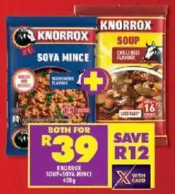 Shoprite Knorrox soup + soya mince offer