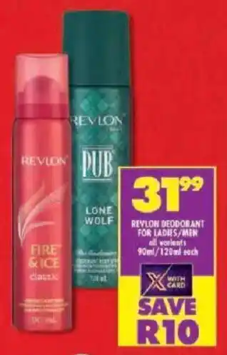 Shoprite Revlon deodorant for ladies/ men offer
