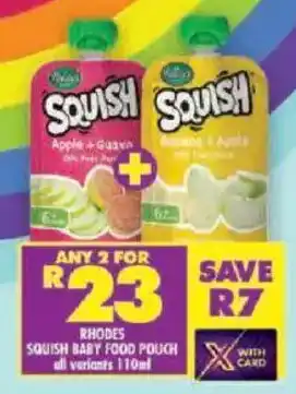 Shoprite Rhodes squish baby food pouch offer