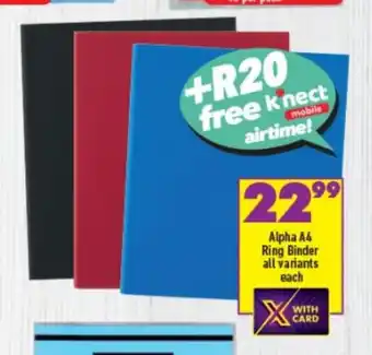 Shoprite Alpha A4 Ring Binder All Variants each offer
