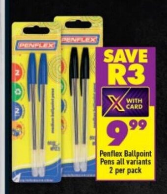 Shoprite Penflex Ballpoint Pens All Variants 2 per pack offer