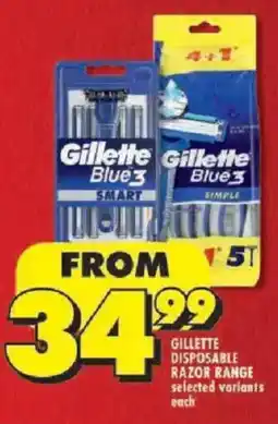 Shoprite Gillette disposable razor range offer