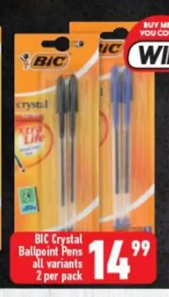 Shoprite BIC Crystal Ballpoint Pens All Variants 2 per pack offer