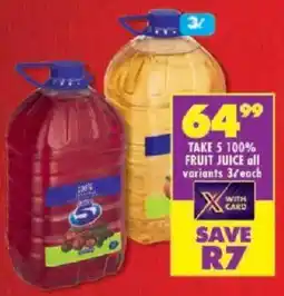 Shoprite Take 5 100% fruit juice offer