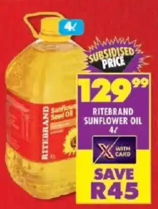 Shoprite Ritebrand sunflower oil offer