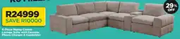 House & Home Mezzo Corner Lounge Suite with Console, Phone Charger & Cupholder offer