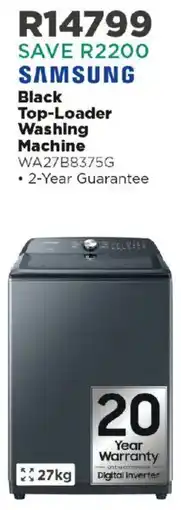 House & Home Samsung Black Top-Loader Washing Machine offer