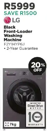 House & Home LG Black Front-Loader Washing Machine offer