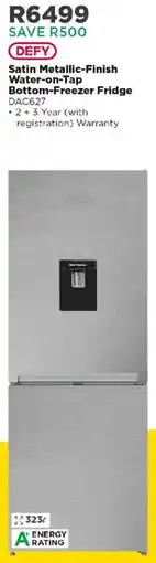 House & Home Defy Satin Metallic-Finish Water-on-Tap Bottom-Freezer Fridge offer