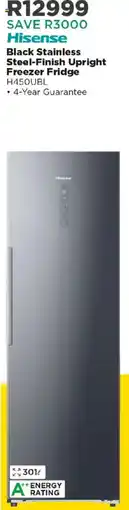 House & Home Hisense Black Stainless Steel-Finish Upright Freezer Fridge offer