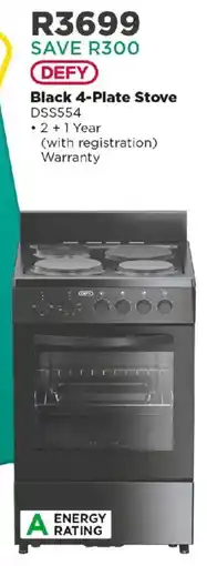 House & Home Defy Black 4-Plate Stove offer