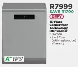 House & Home Defy 15-Place Cornerwash Technology Dishwasher offer
