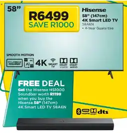 House & Home Hisense 58" 4K Smart LED TV offer