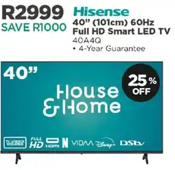 House & Home Hisense 40" 60Hz Full HD Smart LED TV offer