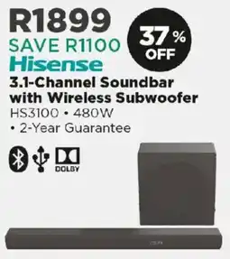 House & Home Hisense 3.1-Channel Soundbar with Wireless Subwoofer offer