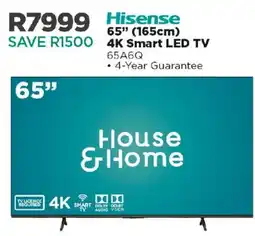 House & Home Hisense 65" 4K Smart LED TV offer